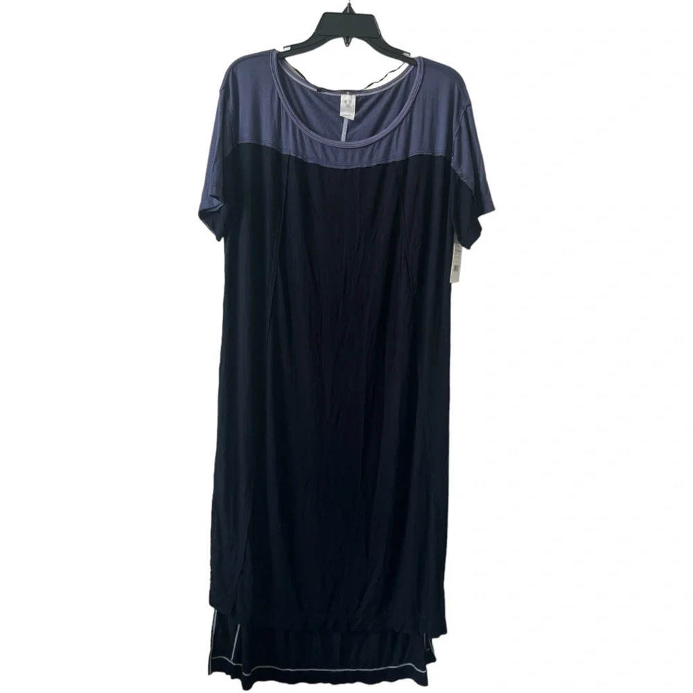 We The Free Free People Bandwagon Colorblock Long Tunic Blouse Top Black Combo